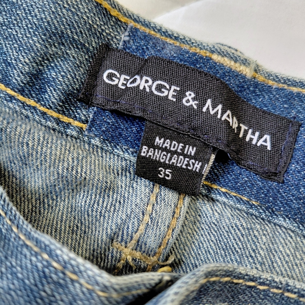 New Blue Jean Denim Shorts 33 Waist - Picture 3 of 4